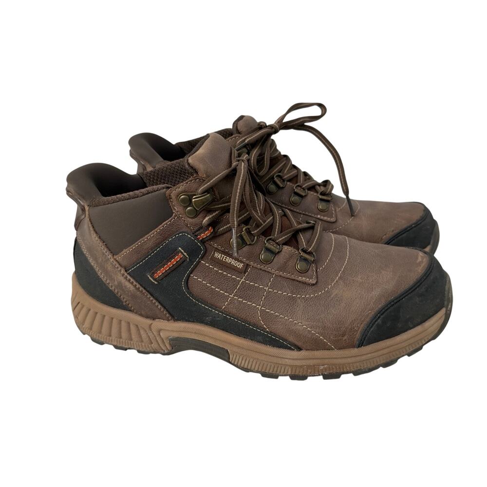 Orthofeet Boots Women’s 10 2E X-Wide Carmel Hands Free Waterproof Hiking Brown